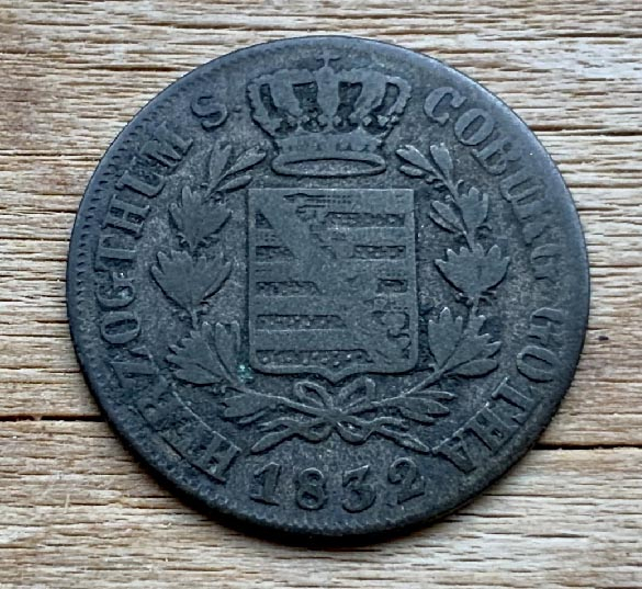 1832 Germany - State of Saxe-Coburg-Gotha 3 Kreuzer coin